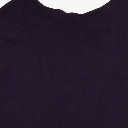 Great Plains Womens Purple Viscose Basic T-Shirt Size L Round Neck