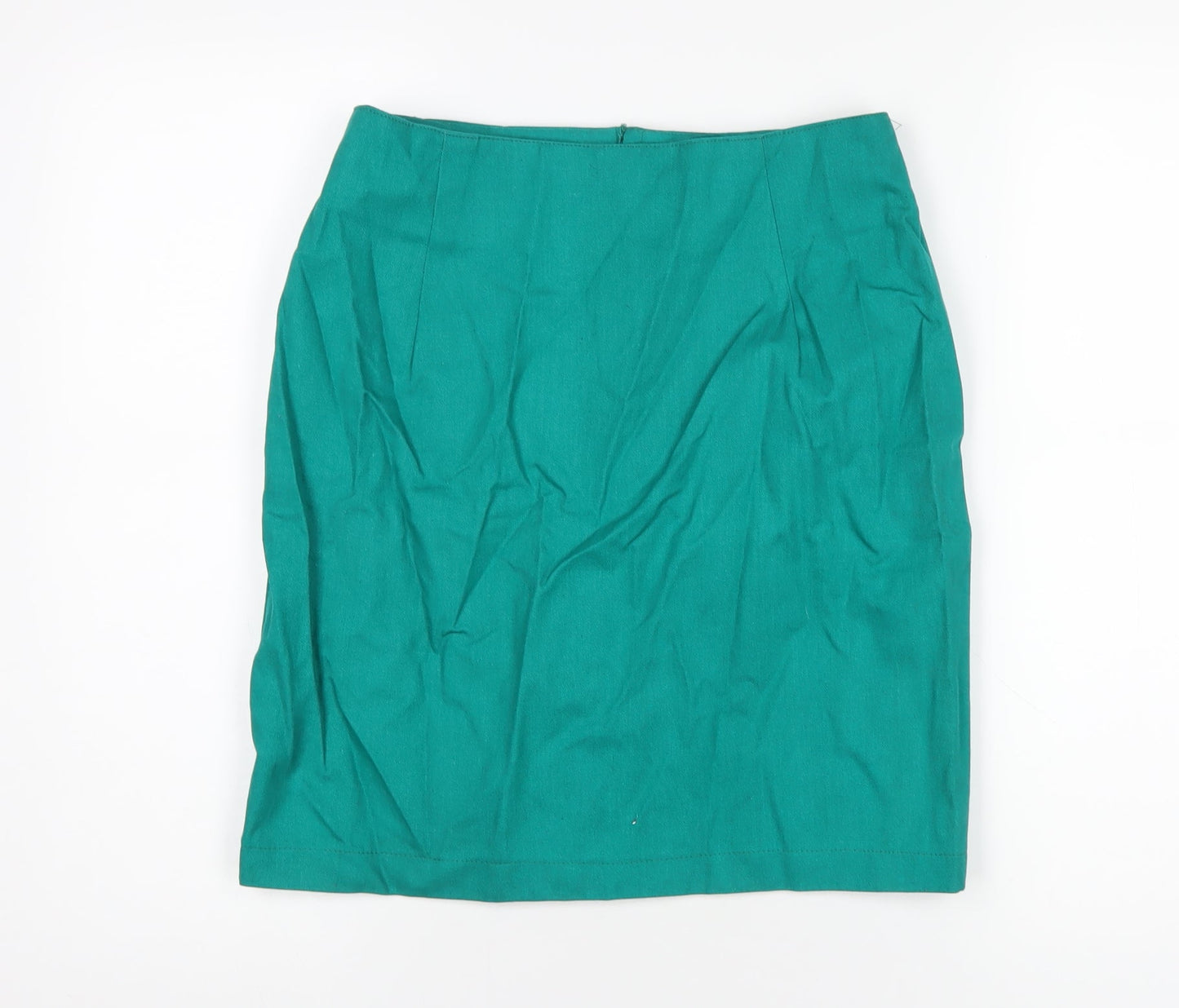 Chelsea Girl Womens Green Cotton A-Line Skirt Size 14 Zip