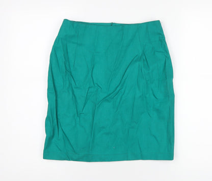 Chelsea Girl Womens Green Cotton A-Line Skirt Size 14 Zip