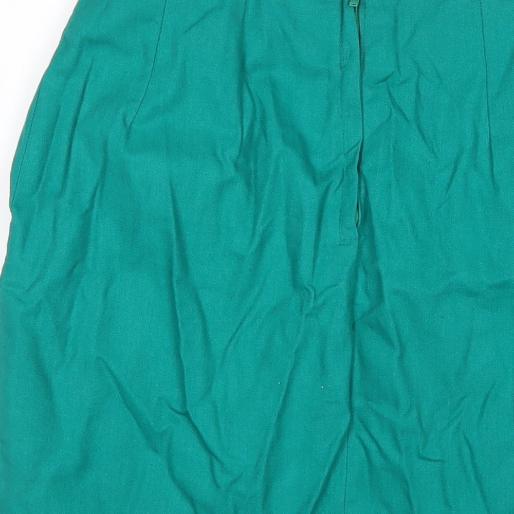 Chelsea Girl Womens Green Cotton A-Line Skirt Size 14 Zip