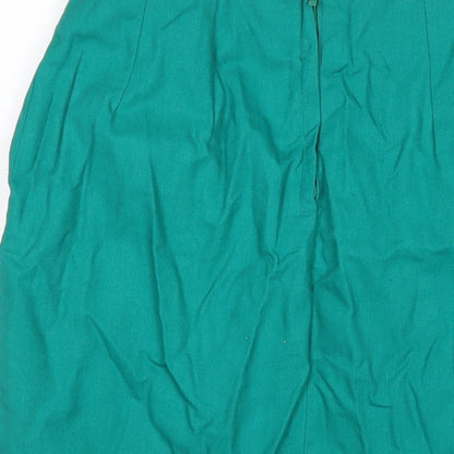 Chelsea Girl Womens Green Cotton A-Line Skirt Size 14 Zip