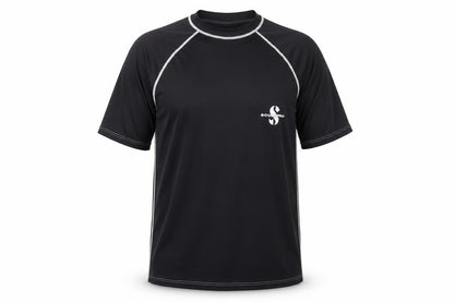 Scubapro Mens Black Polyester Basic T-Shirt Size S Mock Neck Pullover