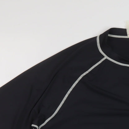 Scubapro Mens Black Polyester Basic T-Shirt Size S Mock Neck Pullover