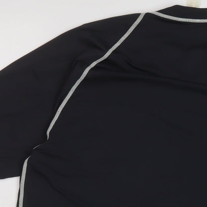 Scubapro Mens Black Polyester Basic T-Shirt Size S Mock Neck Pullover