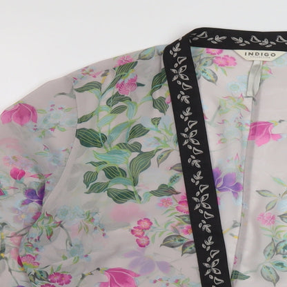 Indigo Womens Multicoloured Floral Polyester Cover Up Size 8