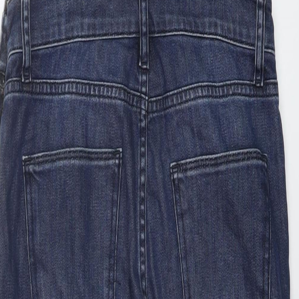 IDA Womens Blue Cotton Dungaree One-Piece Size S L30 in Button