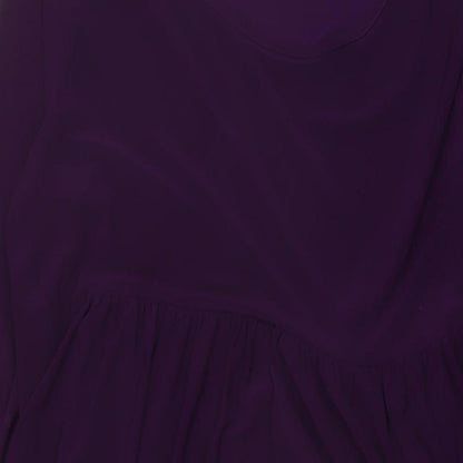 Nicole Womens Purple Polyester A-Line Size L Round Neck Pullover