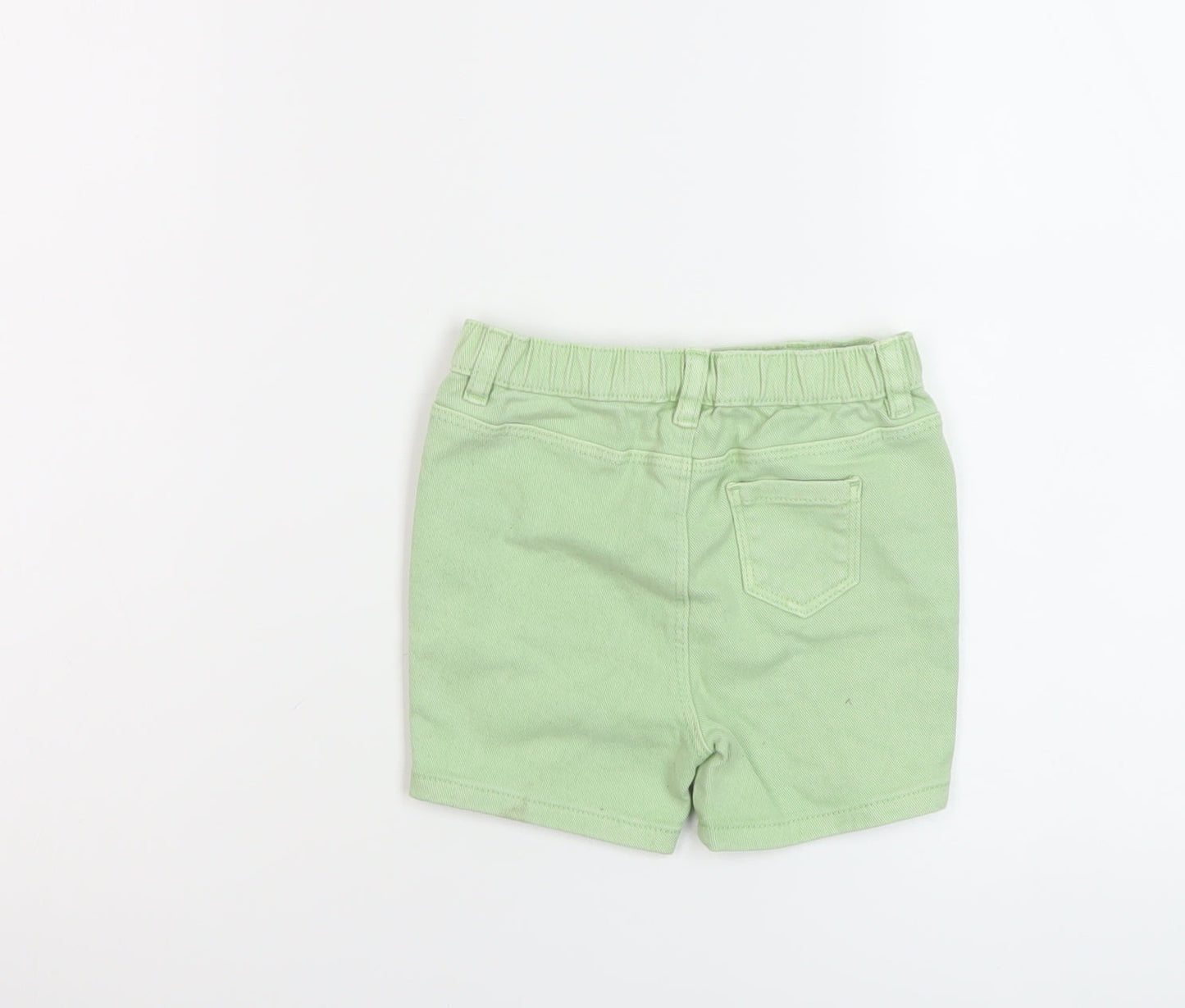 Marks and Spencer Boys Green Cotton Bermuda Shorts Size 2 Years Regular Zip