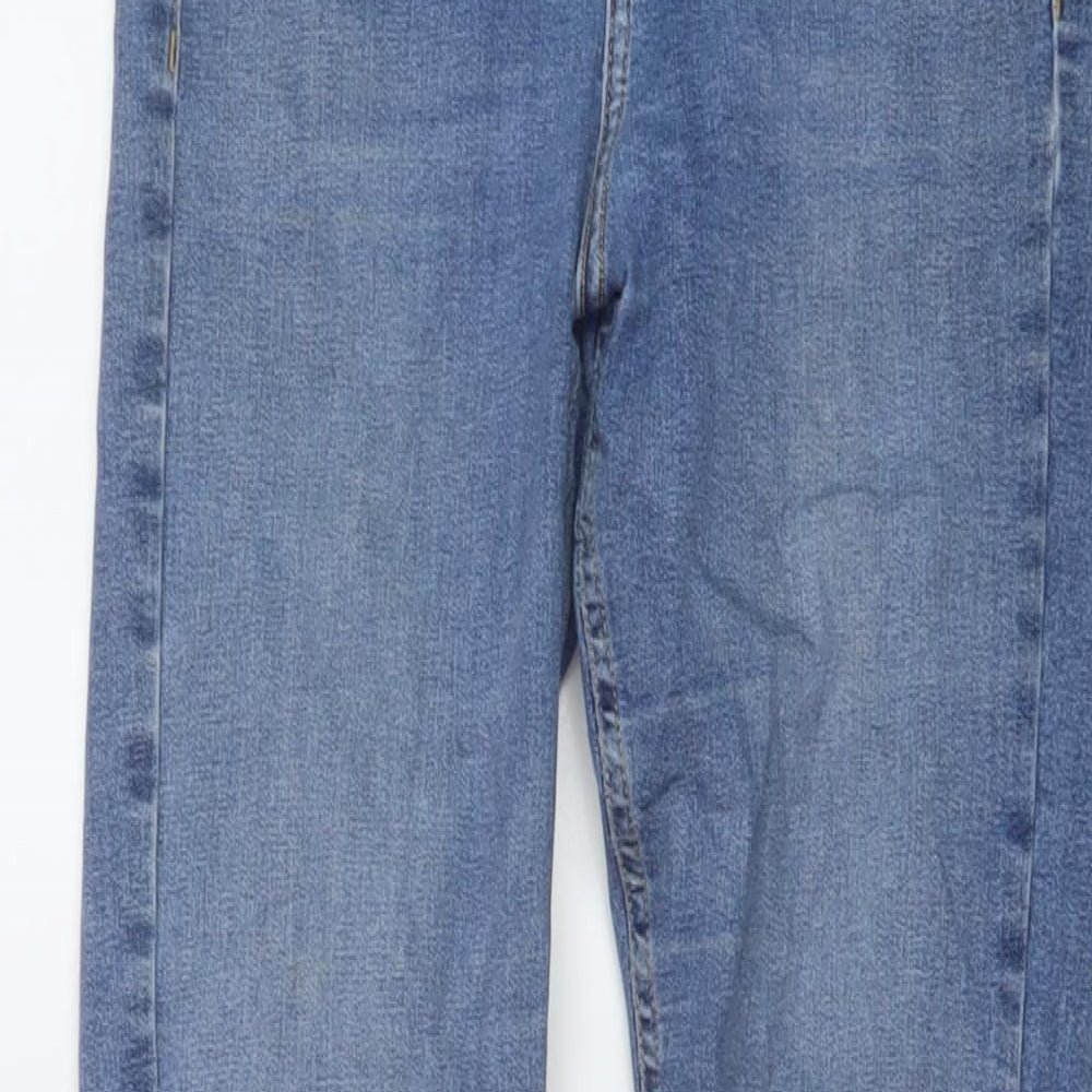 Topshop Womens Blue Cotton Skinny Jeans Size 28 in L29 in Regular Button