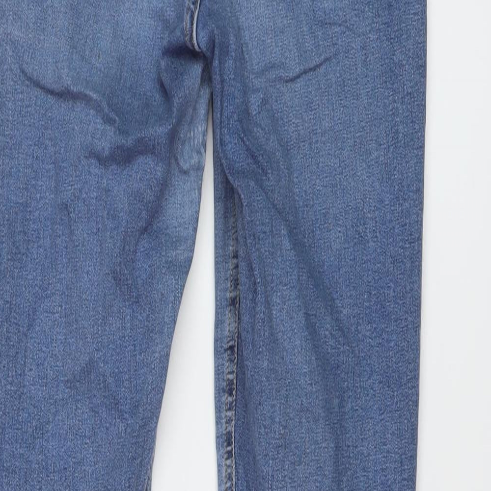 Topshop Womens Blue Cotton Skinny Jeans Size 28 in L29 in Regular Button