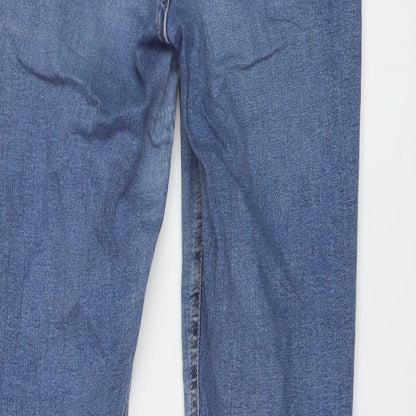 Topshop Womens Blue Cotton Skinny Jeans Size 28 in L29 in Regular Button