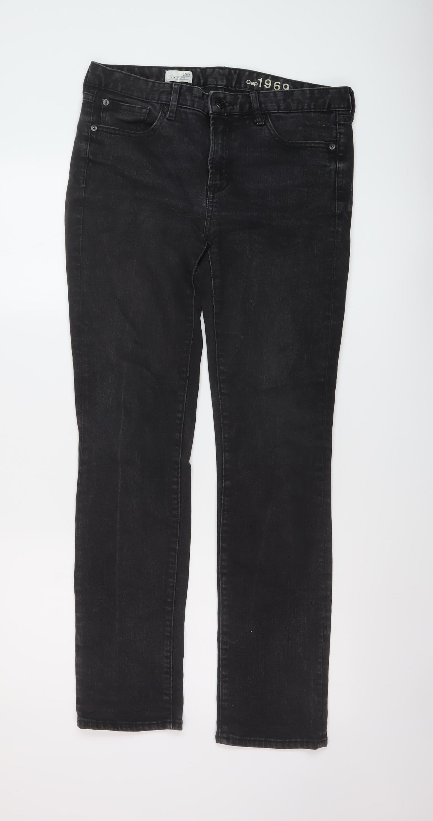 Gap Womens Grey Cotton Straight Jeans Size 28 in L31 in Regular Button