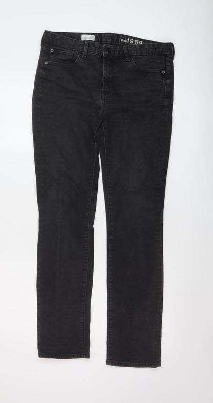 Gap Womens Grey Cotton Straight Jeans Size 28 in L31 in Regular Button