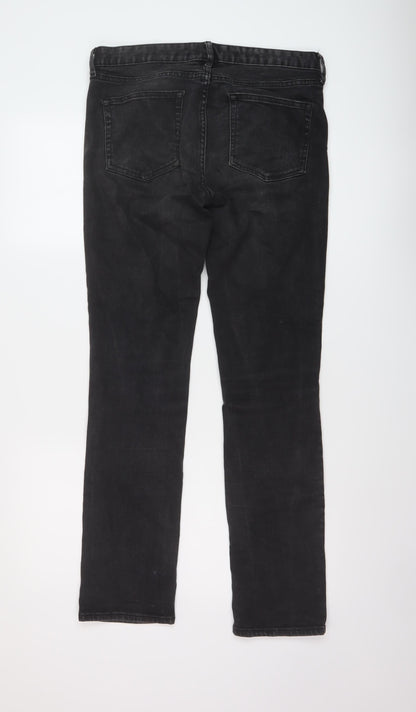 Gap Womens Grey Cotton Straight Jeans Size 28 in L31 in Regular Button