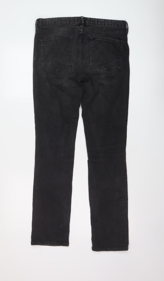 Gap Womens Grey Cotton Straight Jeans Size 28 in L31 in Regular Button