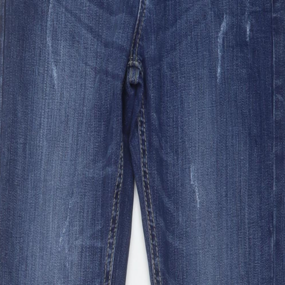 Blue Diamond Womens Blue Cotton Straight Jeans Size 12 L28 in Regular Button