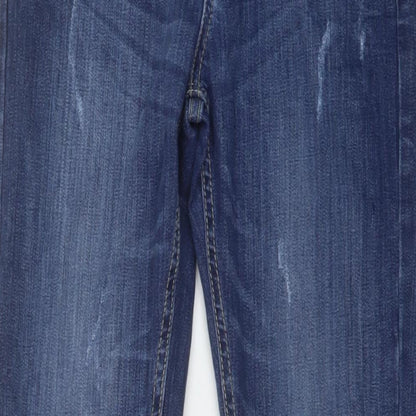 Blue Diamond Womens Blue Cotton Straight Jeans Size 12 L28 in Regular Button