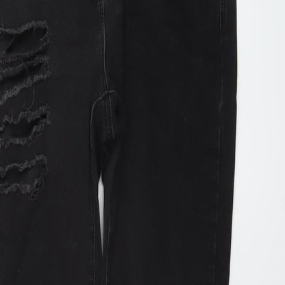 NEXT Womens Grey Cotton Skinny Jeans Size 10 L20 in Regular Button