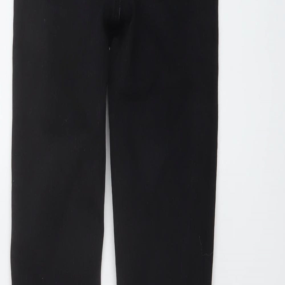 Topshop Womens Black Cotton Skinny Jeans Size 24 in L27 in Regular Button