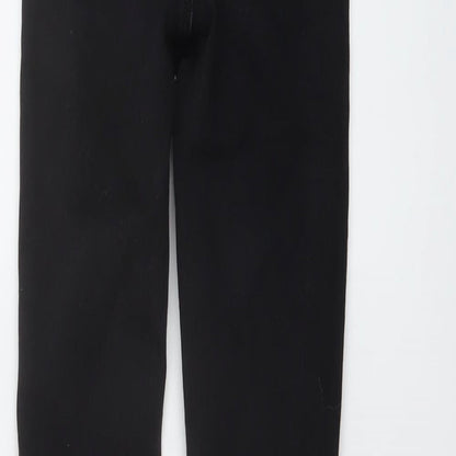 Topshop Womens Black Cotton Skinny Jeans Size 24 in L27 in Regular Button