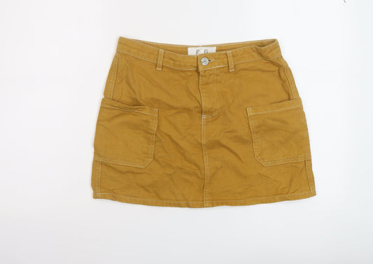 BDG Womens Brown Cotton Mini Skirt Size M Button