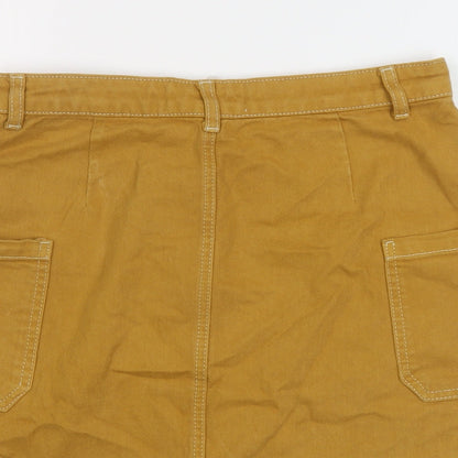BDG Womens Brown Cotton Mini Skirt Size M Button