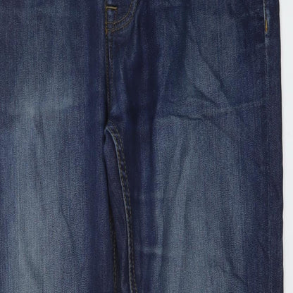 Denim & Co. Mens Blue Cotton Straight Jeans Size 32 in L30 in Regular Button