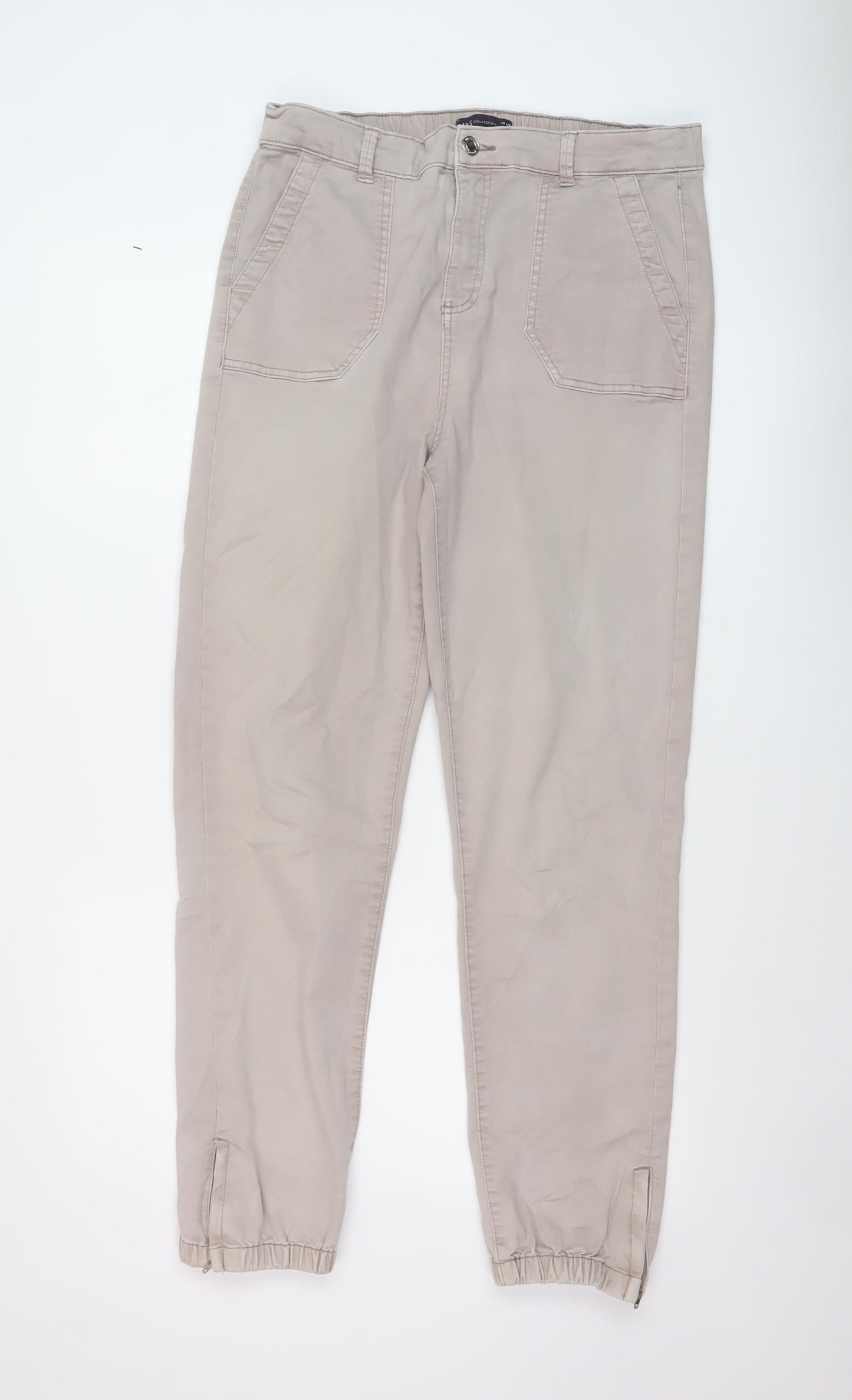 Womens UK Size 14 Marks and Spencer Regular Fit Jogger Beige Trousers