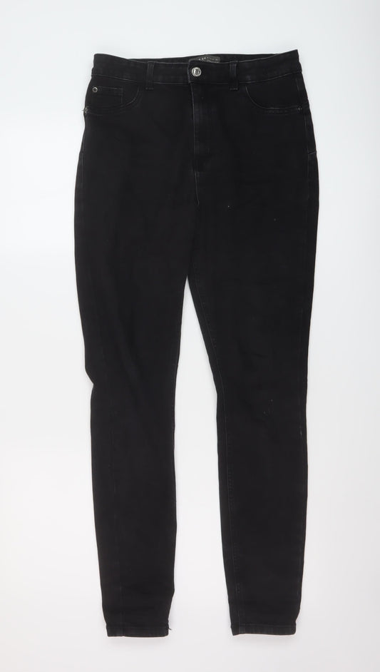 Denim & Co. Womens Black Cotton Skinny Jeans Size 12 L29 in Regular Button