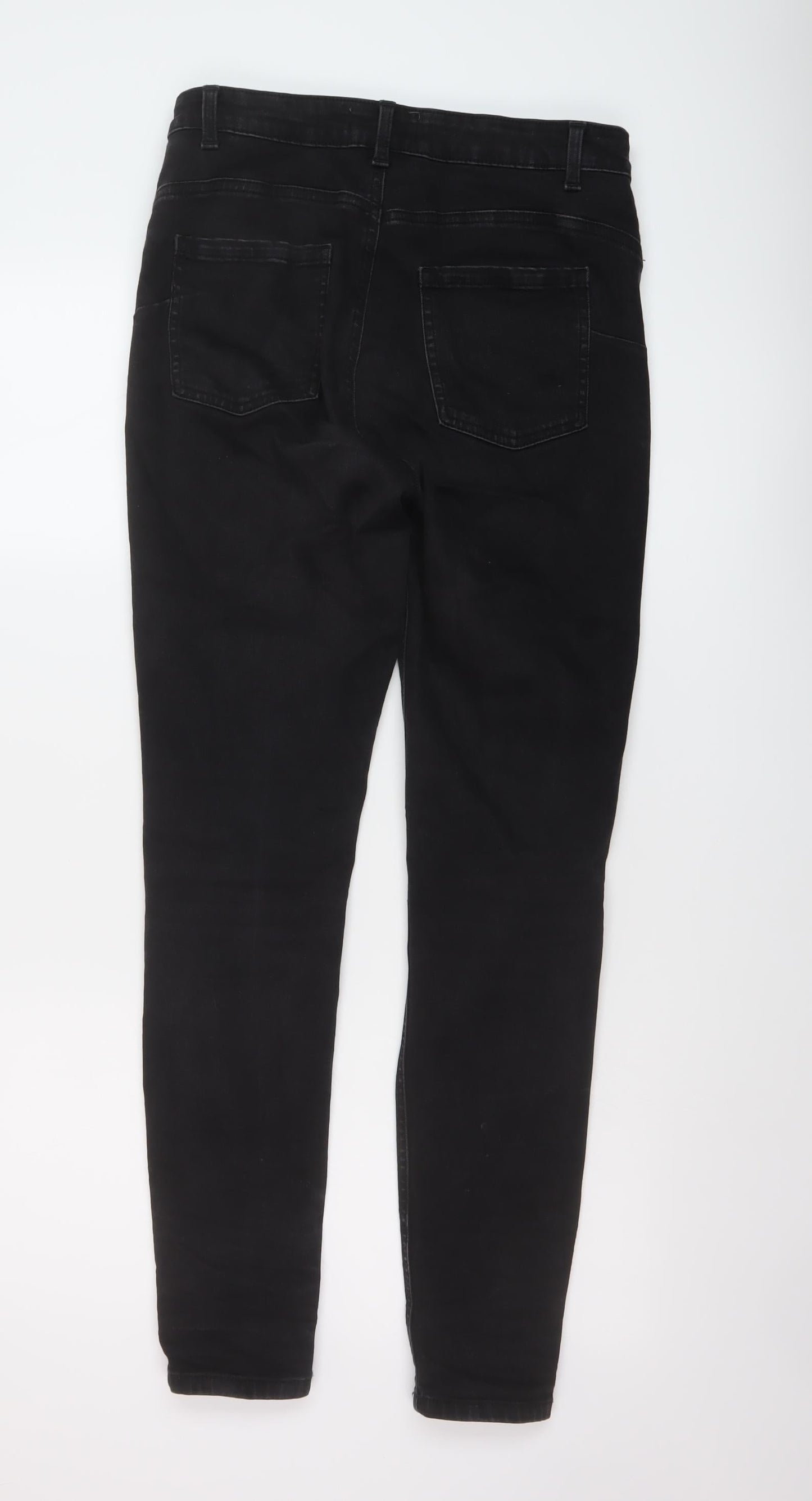 Denim & Co. Womens Black Cotton Skinny Jeans Size 12 L29 in Regular Button