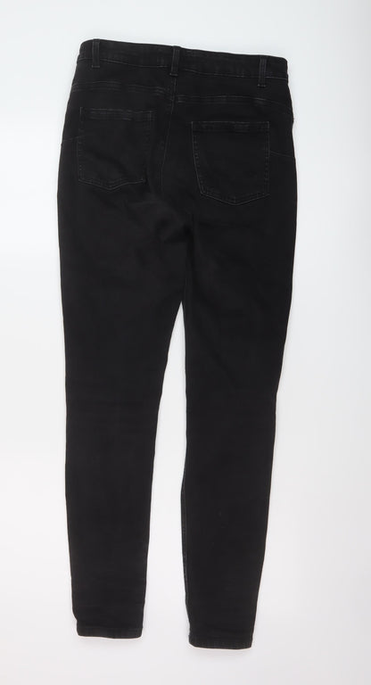 Denim & Co. Womens Black Cotton Skinny Jeans Size 12 L29 in Regular Button