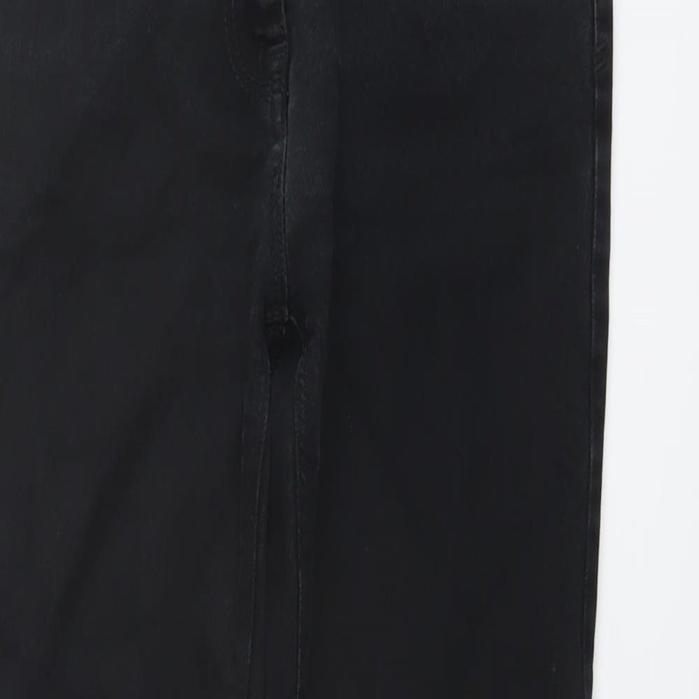 NEXT Womens Black Cotton Skinny Jeans Size 10 L28 in Regular Button