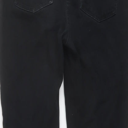 NEXT Womens Black Cotton Skinny Jeans Size 10 L28 in Regular Button