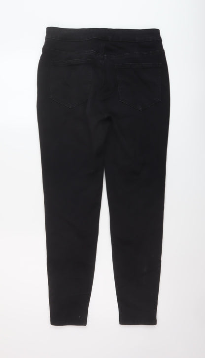 TU Womens Black Cotton Skinny Jeans Size 14 L26 in Regular Button