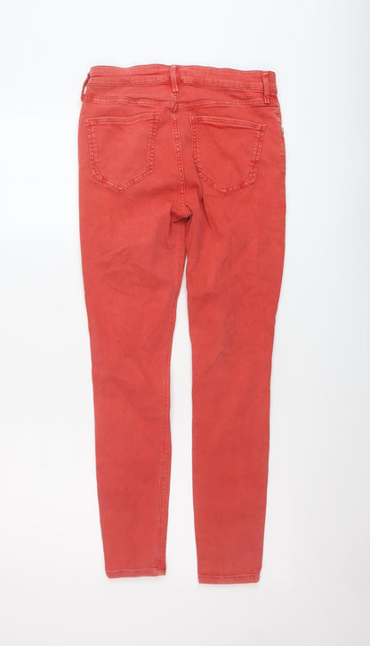 Womens UK Size 10 River Island Regular Fit Skinny Red Jeans