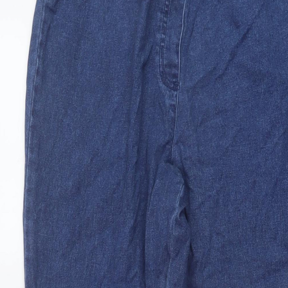 Cotton Traders Womens Blue Cotton Straight Jeans Size 14 L20 in Regular