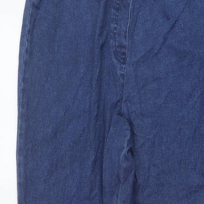 Cotton Traders Womens Blue Cotton Straight Jeans Size 14 L20 in Regular