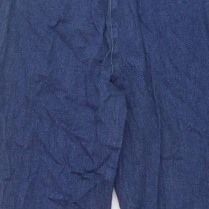 Cotton Traders Womens Blue Cotton Straight Jeans Size 14 L20 in Regular