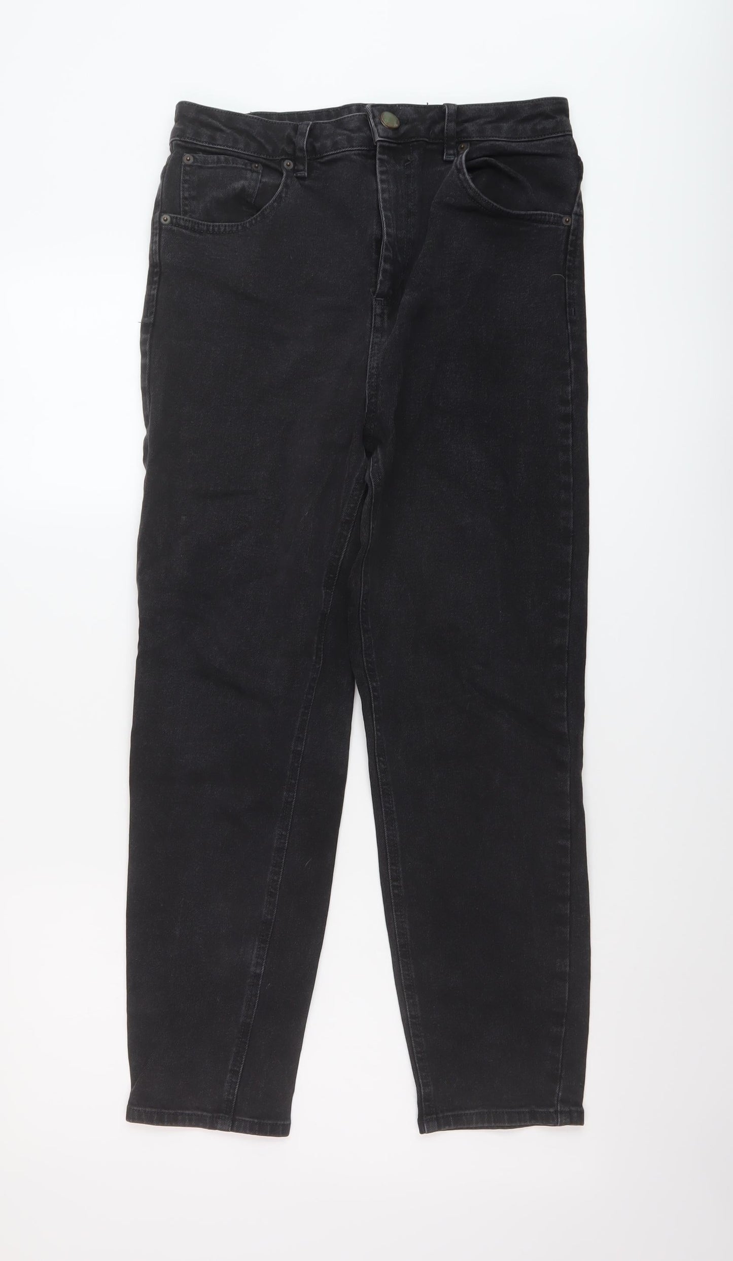 ASOS Womens Black Cotton Straight Jeans Size 30 in L26 in Regular Button