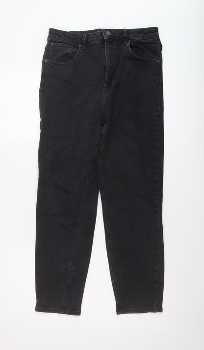 ASOS Womens Black Cotton Straight Jeans Size 30 in L26 in Regular Button