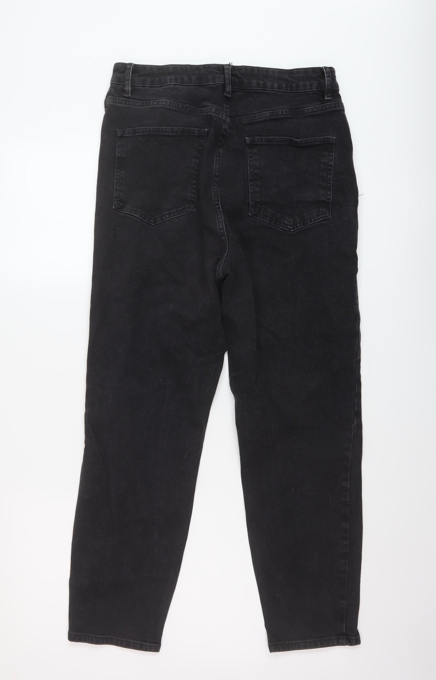 ASOS Womens Black Cotton Straight Jeans Size 30 in L26 in Regular Button