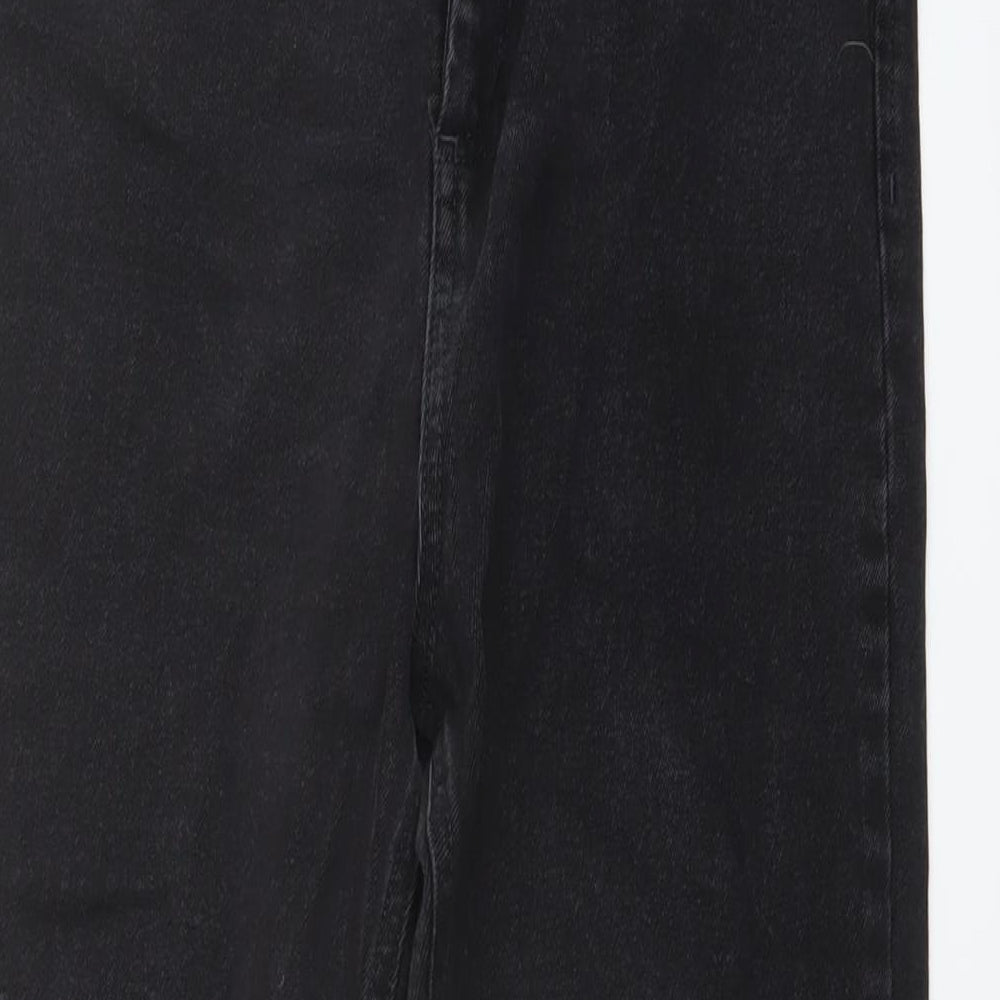 ASOS Womens Black Cotton Straight Jeans Size 30 in L26 in Regular Button