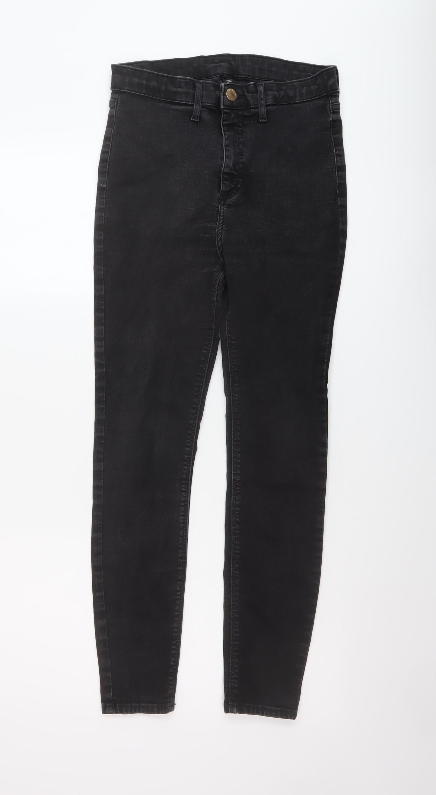 River Island Womens Black Cotton Skinny Jeans Size 12 L26 in Regular Button