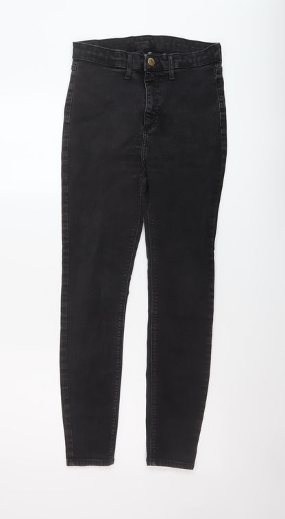 River Island Womens Black Cotton Skinny Jeans Size 12 L26 in Regular Button