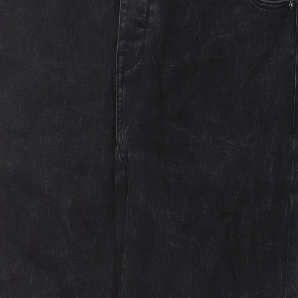 ASOS Womens Black Cotton Tapered Jeans Size 34 in L27 in Regular Button