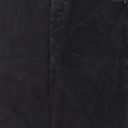 ASOS Womens Black Cotton Tapered Jeans Size 34 in L27 in Regular Button