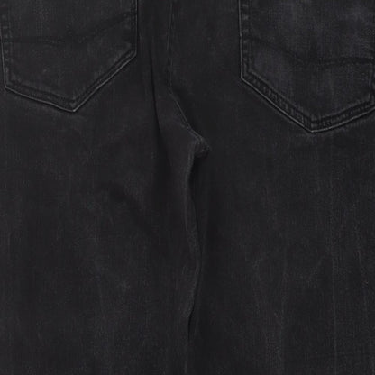 ASOS Womens Black Cotton Tapered Jeans Size 34 in L27 in Regular Button