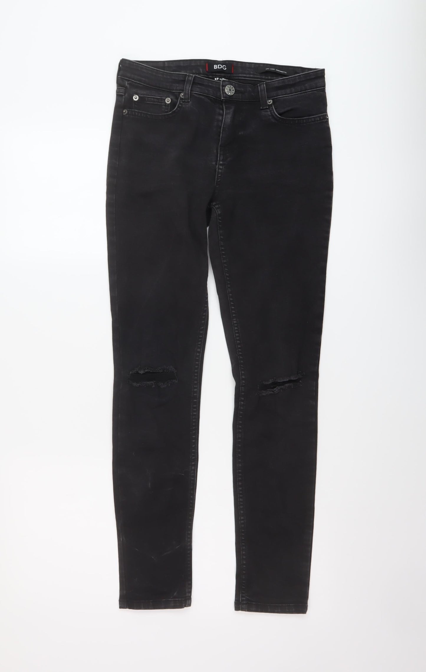 BDG Womens Black Cotton Skinny Jeans Size 27 in L28 in Regular Button