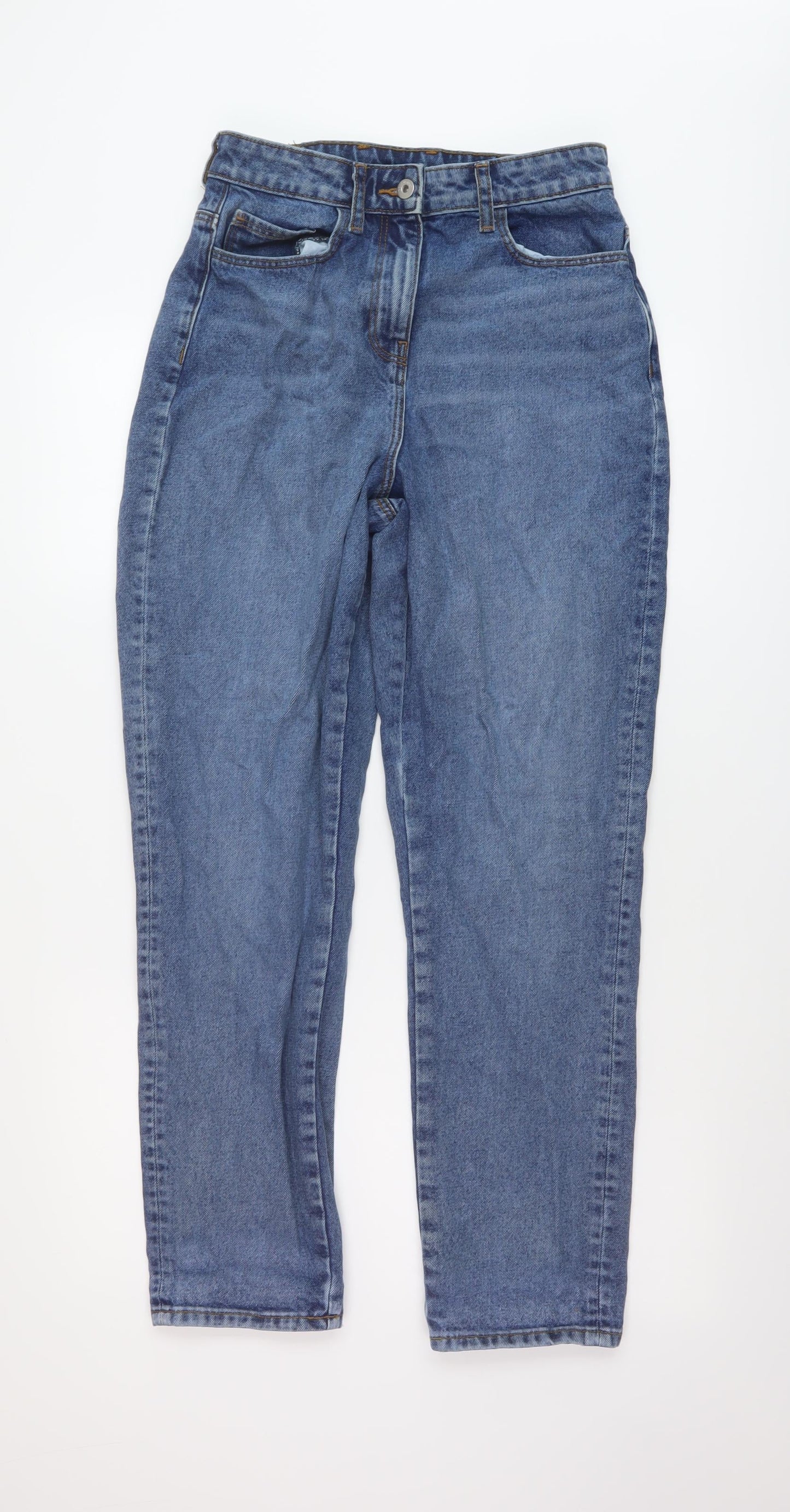 COLLUSION Womens Blue Cotton Mom Jeans Size 28 in L29 in Regular Button