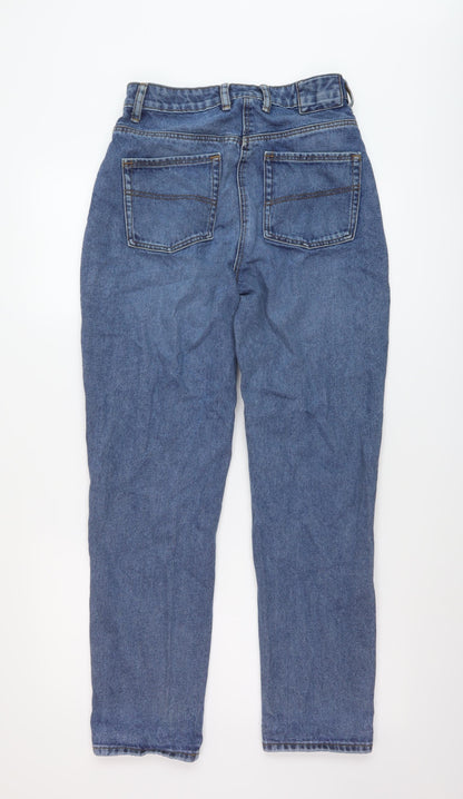 COLLUSION Womens Blue Cotton Mom Jeans Size 28 in L29 in Regular Button